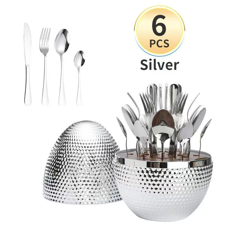 Silver Mirror Egg Case Set